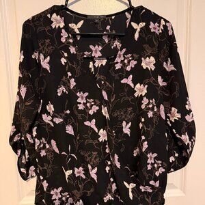 West Kei Black Floral Blouse